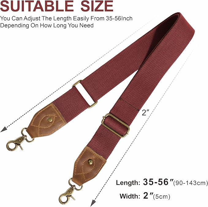 Nefelibata Purse Strap-2"Crazy Horse Leather Bag Strap Adjustable Replacement,Retro Jacquard Embroidery Crossbody Straps
