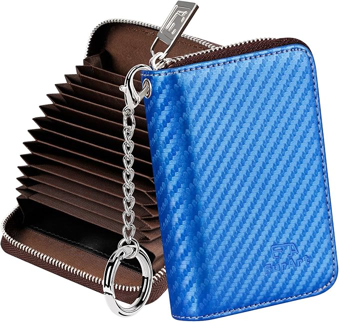 FurArt Zipper Wallet Women, RFID Blocking Credit Card Wallet, Business Card Holder, Compact Size KeyChain Wallet