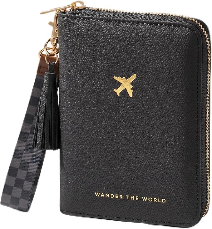 Beautiful Passport Holder for Travel with Wristlet Strap - All-in-One Wallet for Women with Card Slots and Tassel Keychain - Perfect RFID Blocking Case to Keep Your Travel Documents Organized & Safe