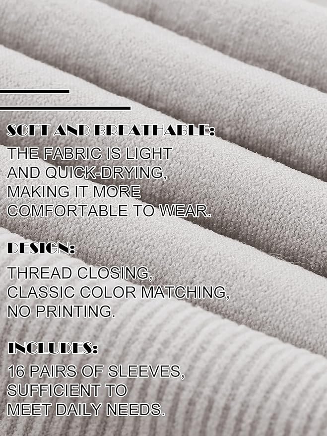 Bememo 16 Pairs UV Sun Protection Arm Sleeves for Men Women Cooling Arm Sleeves for Sports Workouts Tattoo Covers