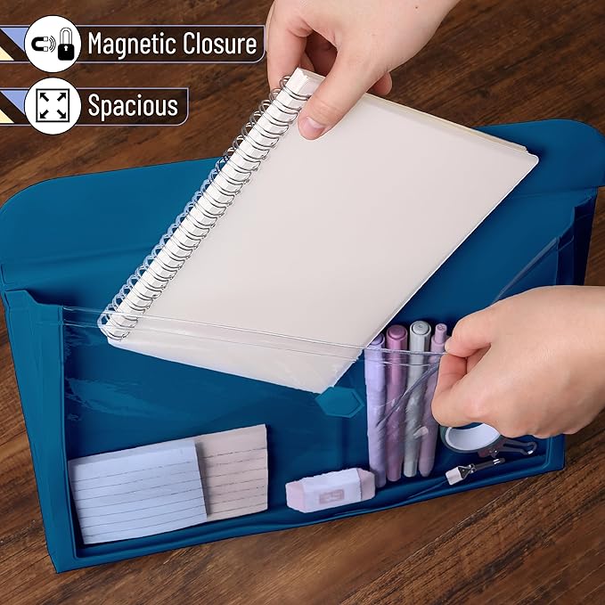 Mr. Pen- File Folder, Blue Plastic File Folders Letter Size, Document Folder