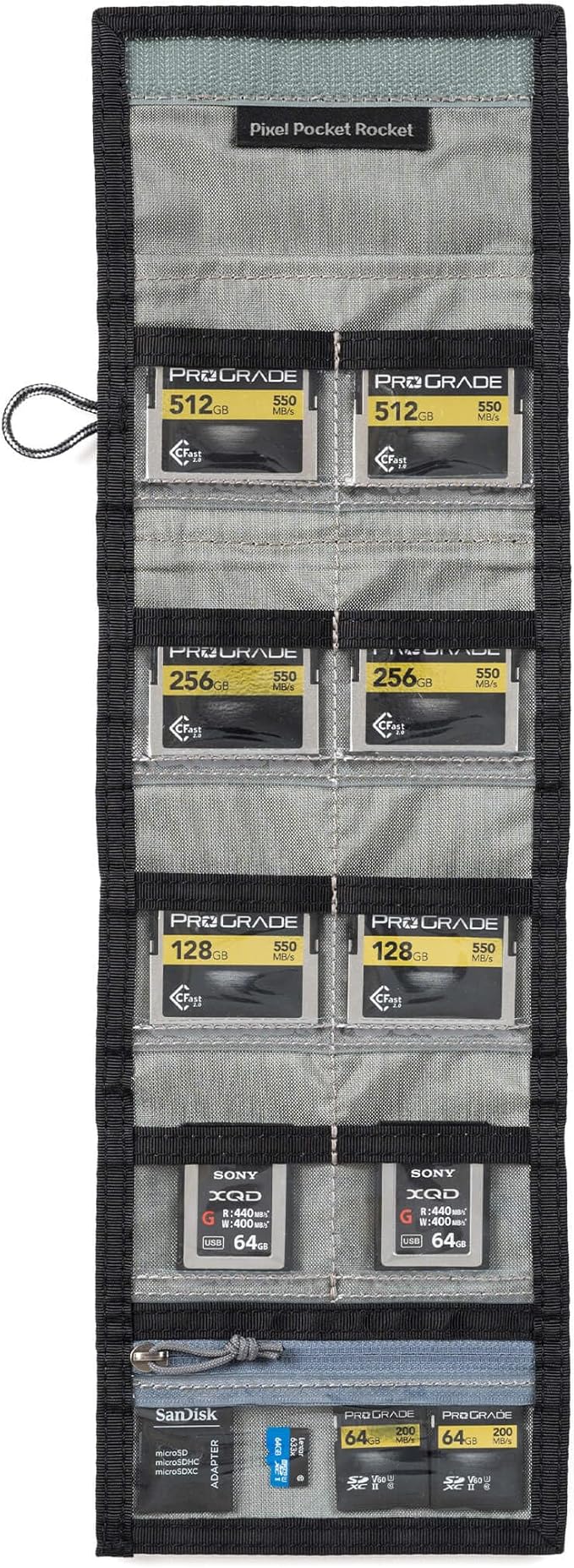 Think Tank Pixel Pocket Rocket Memory Card Folding Wallet for 10 CFast or CF Express Type B Memory Cards (Black Slate)