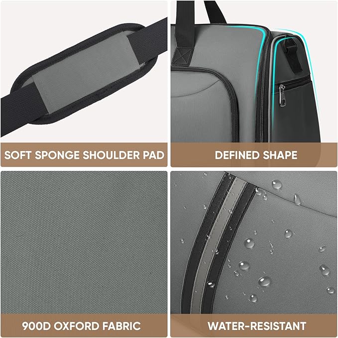 BALEINE Travel Garment Bag, Travel Suit Bag for Men, Water Resistant Carry on Garment Bag for Hanging Clothes, Garment Duffel Bag for Travel Business (Dark Gray-Convertible)