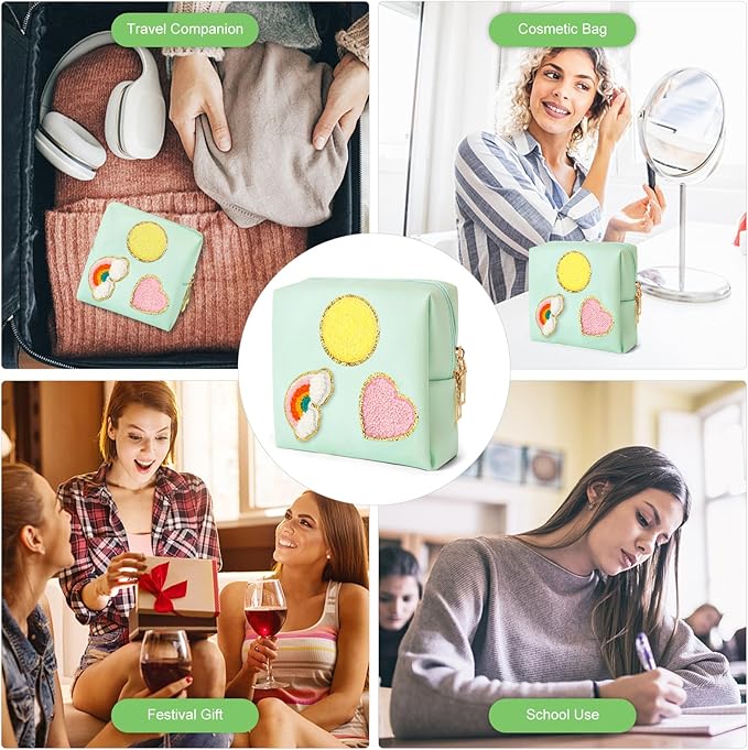 airogym Period Bag for Women, Sanitary Napkin Storage Bag, PU Leather Sanitary Pad Bags for Panty Liners, Tampons, Menstrual Cup Pouches, Sanitary Pads Organizer with Zipper