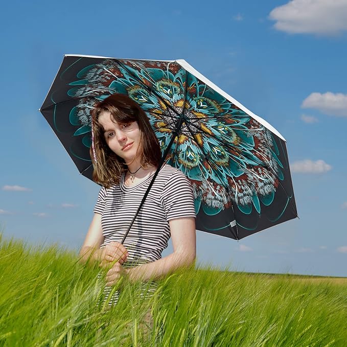 G4Free UPF 50+ UV Protection Large Travel Umbrella 42/46 Inch Auto Open Close Windproof Sun Blocking Umbrella