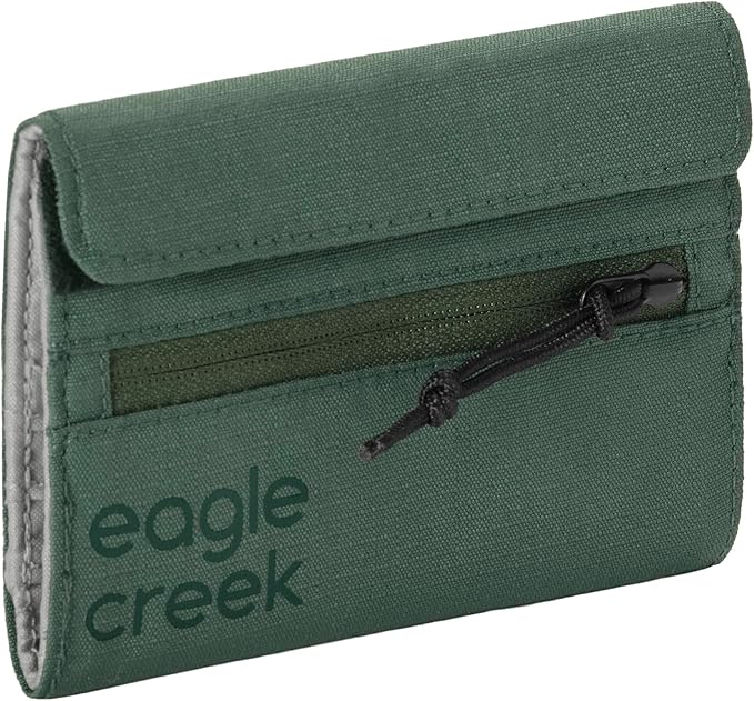 Eagle Creek Stash RFID Wallet - Wallet with RFID-Blocking Technology - Internal Organization for Cards & Cash - Convenient See-Through Window for ID - Lightweight & Durable - Trifold, Grass Green