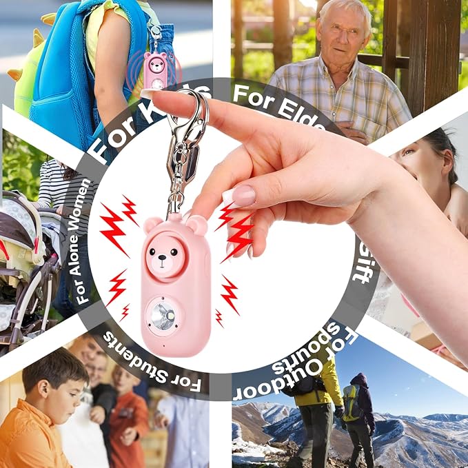 Personal Alarm for Women – 130dB Loud Rechargeable with Led Strobe Light, Self Defense Safety Alarm Keychain for Kids Elderly, Safe Sound Emergency Siren in Danger