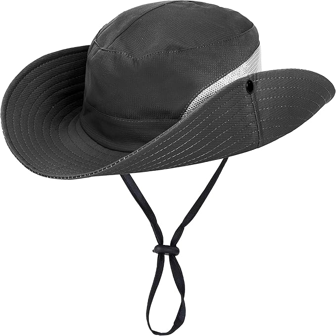 Sun Hat for Women Summer UV Protection Beach Hat Wide Brim Mesh Bucket Fishing Hat with Ponytail Hole Foldable Packable Hat