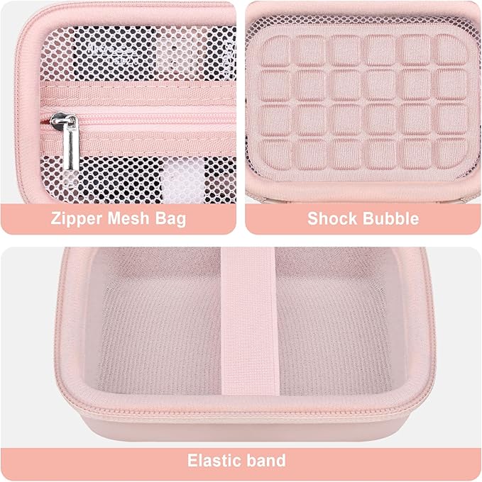 Computer Memory Card Readers Organizer Case Compatible with SD Card Reader, USB C SD Card Reader, TF Card, Micro SD Card, Portable Memory Card Accessories Storage Bag Travel Case, Pink