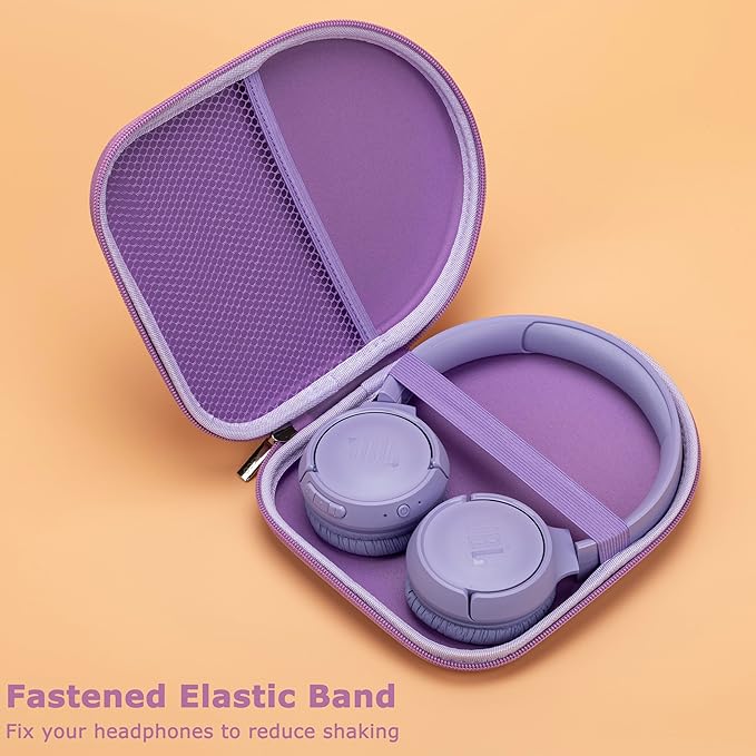 Ginsco Case Compatible with JBL Tune 510BT/520BT/500BT with Sony WH-CH520/510, Ultra-Slim Hard Shell Headphone Case for On Ear Headphones (Purple)
