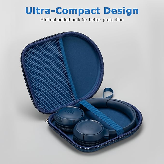 Ginsco Case Compatible with JBL Tune 510BT/520BT/500BT with Sony WH-CH520/510, Ultra-Slim Hard Shell Headphone Case for On Ear Headphones (Blue)