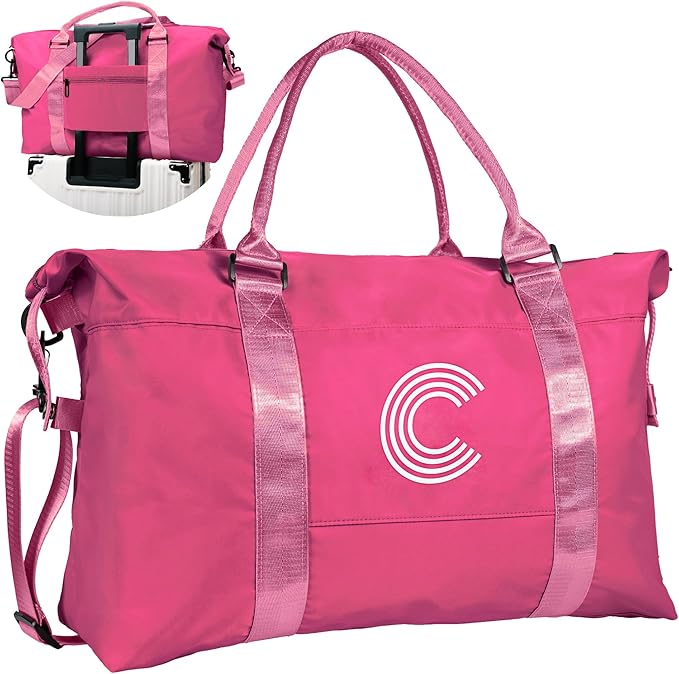 Granddaughter Gift from Grandmom, Teen Girls Gift Trendy Stuff, Birthday Gift, Girls Travel Bag, Sports Bag, Personalized Weekender Bag, Monogram Overnight Bag Gift for Her (Letter C)