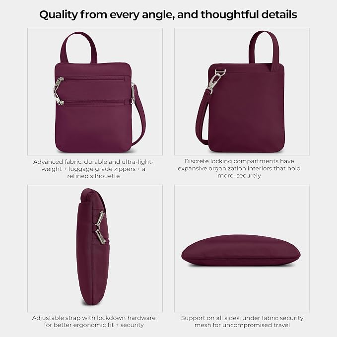 Travelon Anti-theft Classic Slim Double Zip Crossbody