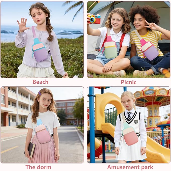 Birthday Gifts for 8 9 10 11 12 Year Old Teens Girls Kids, Fanny Pack Crossbody Bag Sling Belt Bags Purse, Dorm Travel Essentials for Girls Fashion, Preppy Tween Teen Girl Gift Trendy Stuff