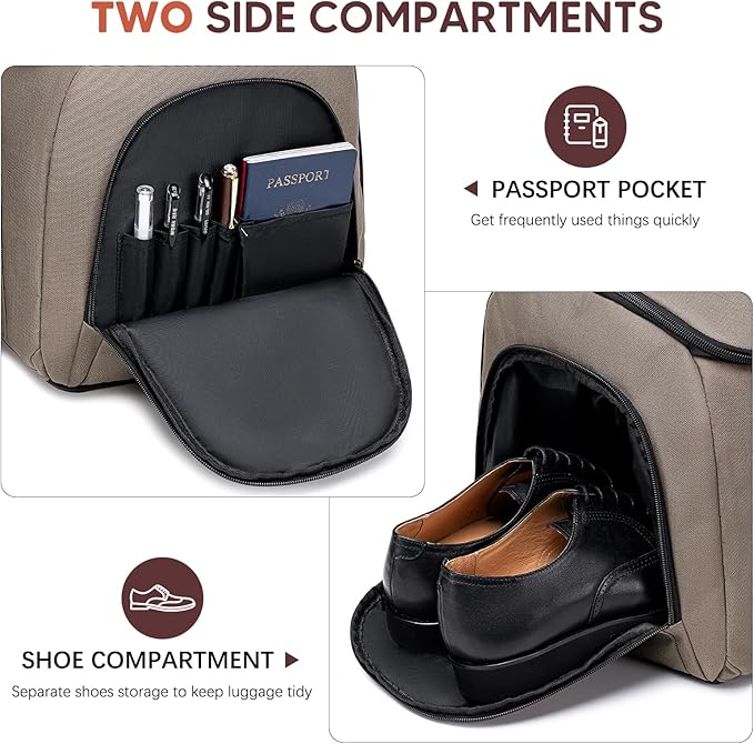 Carry on Garment Bag for Travel, Convertible Garment Duffle Bags for Men Women - 2 in 1 Hanging Suitcase Suit Travel Bags with Shoe Compartment