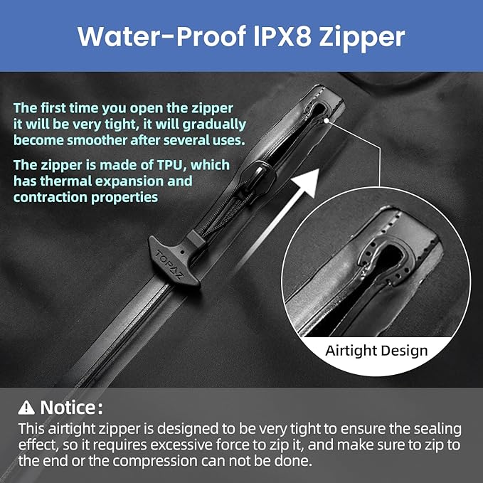 BAGAIL TPU Vacuum Bag for Travel, Reusable Compression Bag with IPX8 Waterproof Zipper, Save Space for Suitcase, Backpack and Carry on (Jet Black, ExtraLarge, With Pump)