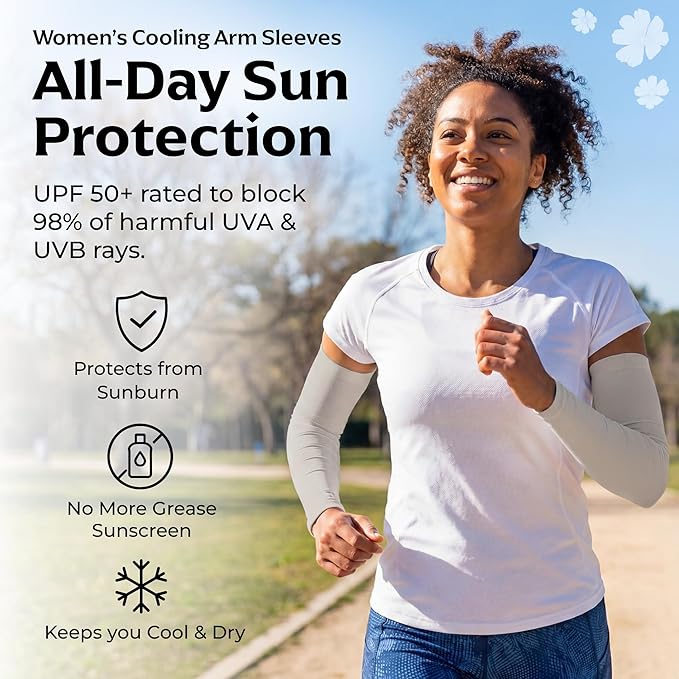 SportsTrail Cooling Arm Sleeves for Men & Women – Breathable, UV Sun Protection, Sports Arm Sleeves for Women, Men & Youth