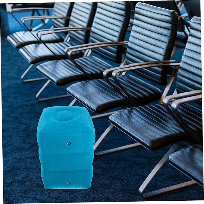 Gadpiparty Airplane Foot Rest Pillow Inflatable Leg Pillow Travel Essential Soft PVC Material Multi-use Footrest