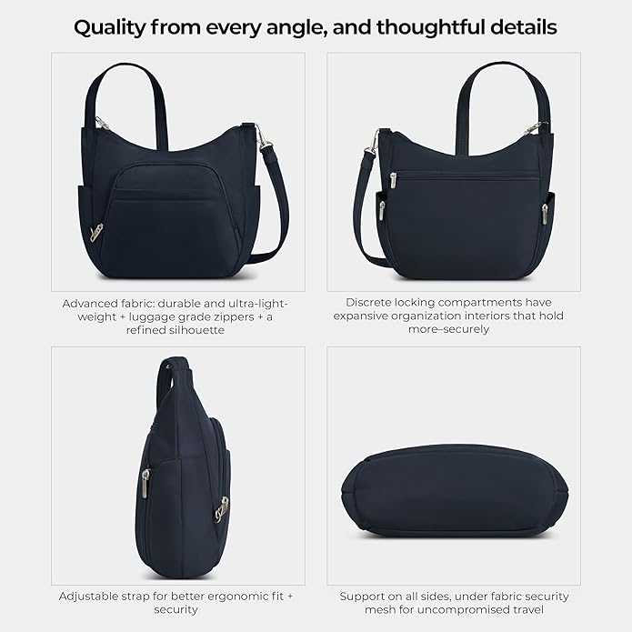 Travelon Anti-theft Classic Crossbody Bucket Bag | Anti-theft