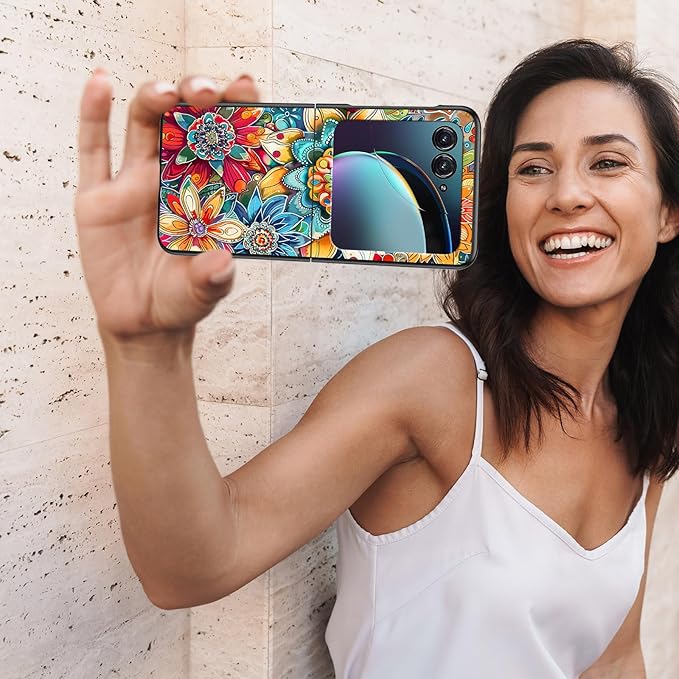 for Motorola Razr 2025 Case,for Moto Razr 60 Phone Case Cute Slim Hard PC Ultra-Thin Anti-Scratches Shockproof Protective Phone Cover,Colorful Flower