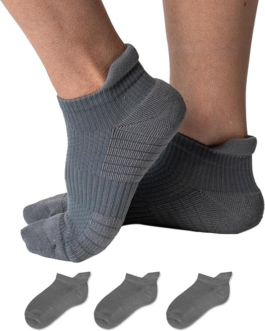 Viasox Ankle Compression Socks for Women & Men 3 Pack, 14 mmHg Support Improves Circulation, Extra Cushioned