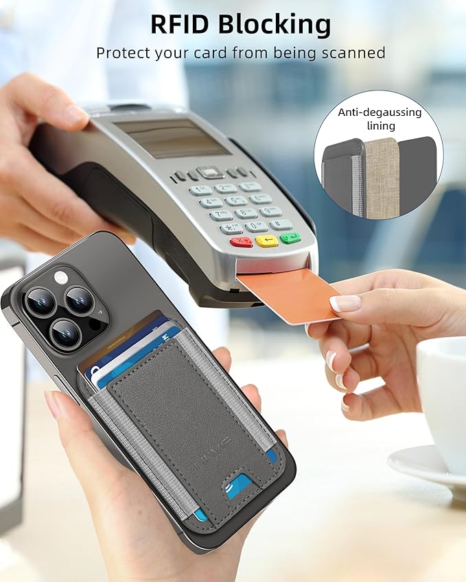 HiWe for MagSafe Wallet: 7-Card Holder, RFID Blocking, Strong Magnet for iPhone 12-17 Series, Slim, 1 Slot