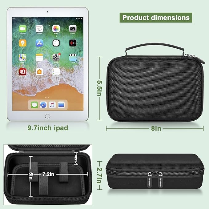 Hard Travel Case for MANSCAPED/for Wahl/for MANSPOT/for SHPAVVER Beard Trimmer for Men, Portable Electric Razor Bag with Handle & Mesh Pocket for Oil, Brush and USB Accessories(Box Only)