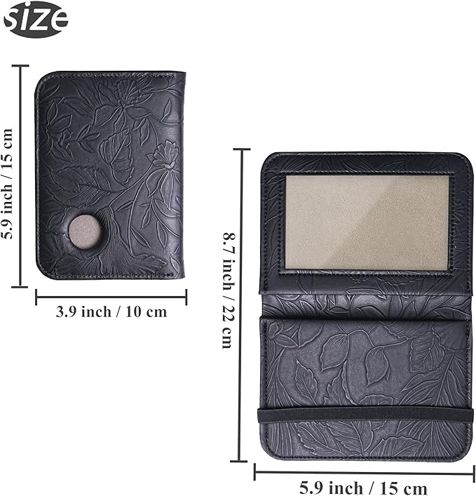 lizimandu Passport Holder with Airtag Slot, Airtag Passport Wallet for Men Women, Slim Leather Passport Holder Case Family for Travel Anti-Lost(1-Carved Black)