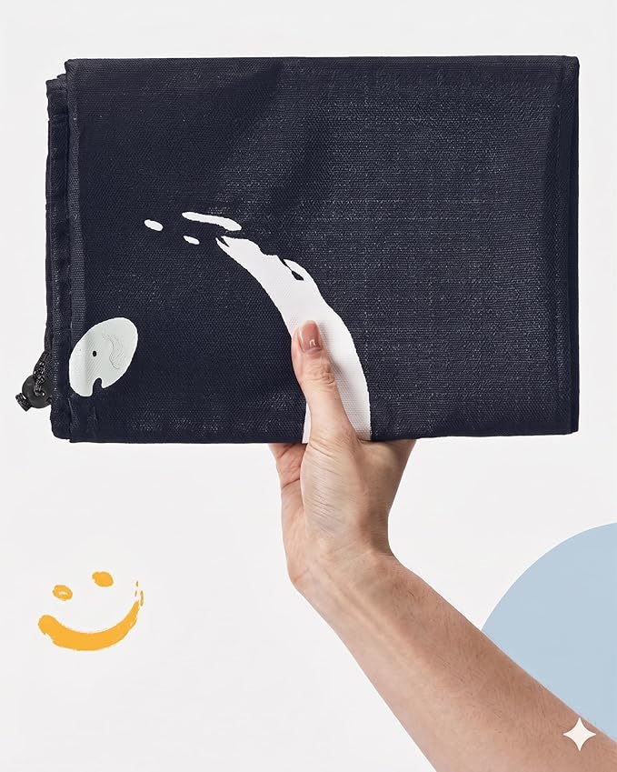 HOMEST XL Wash Me Travel Laundry Bag, Dirty Clothes Organizer, Large Enough to Hold 4 Loads of Garments, Easy Fit a Hamper or Clothing Basket, Black