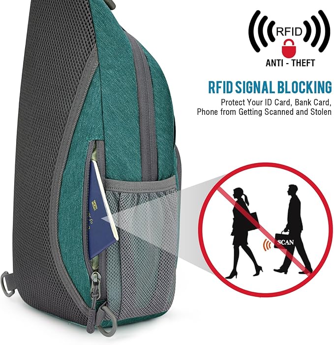 G4Free RFID Sling Bag Crossbody Backpack Small Chest Shoulder Bag Hiking Outdoor