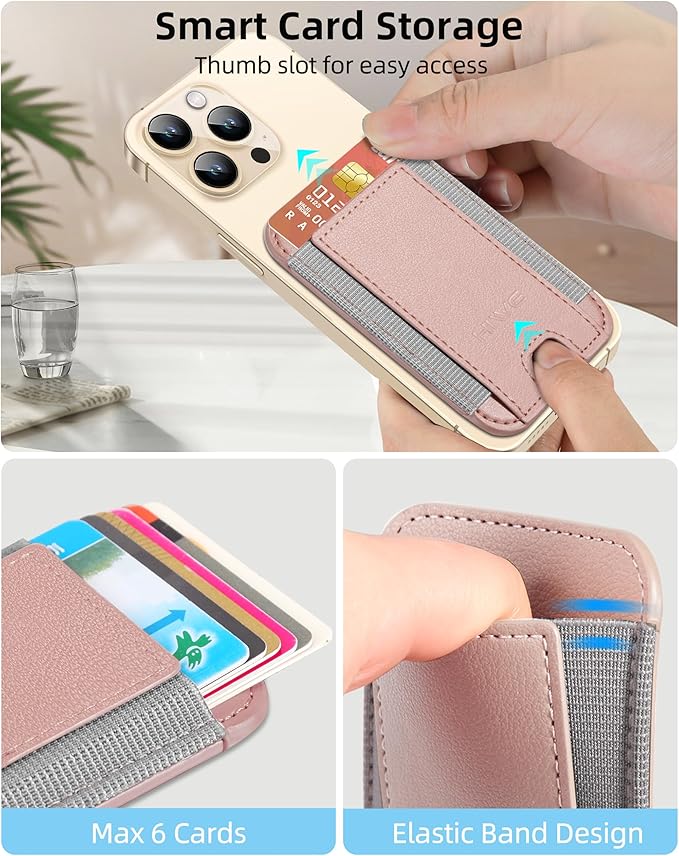 HiWe for MagSafe Wallet: 7-Card Holder, RFID Blocking, Strong Magnet for iPhone 12-17 Series, Slim, 1 Slot