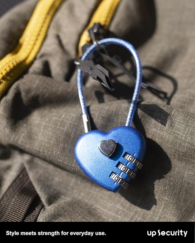 3 Digit Combination Lock, Combo Cable Lock with Code, Small Padlock Combination with Cable, for Luggage, Suitcase, Gym Locker, Backpack Bag Zipper, Cabinet, Mailbox, Outdoor Fence Gate