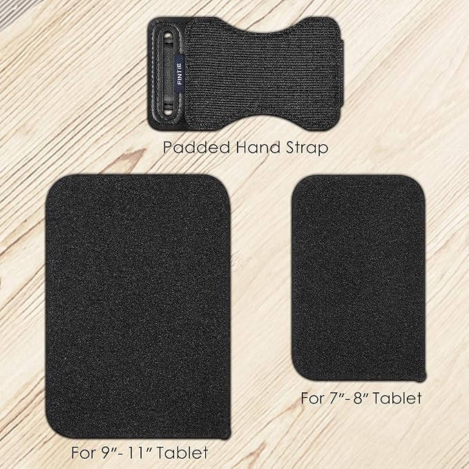 Fintie Universal Tablet Hand Strap Holder - [Dual Stand Supports] Detachable Padded Hook & Loop Fastening Handle Grip with Adhesive Patch for iPad/Galaxy Tab and All 7-11" Tablets, Blossom