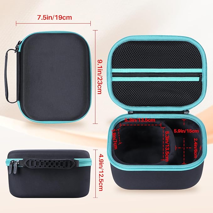 Lebakort Storage Case Compatible with Walkers Razor Slim/Howard Leight Honeywell Impact Sport/PROHEAR 066 030 Electronic Shooting Earmuffs Hearing Protection Muffs (Black + Teal Case)