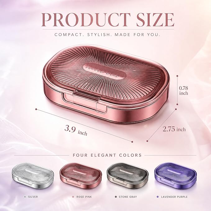 Kigley 4 Pcs Hair Tie Container Small Portable Travel Cotton Swab Holder Dispenser with Lid Plastic Box Storage Containers for Small Items, 3.94 x 2.76 Inch (Light Colors)