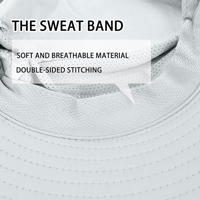 Sun Hats for Men Women Fishing Hat UPF 50+ Breathable Wide Brim Bucket Hats Summer UV Protection Safari Hat with Neck Flap