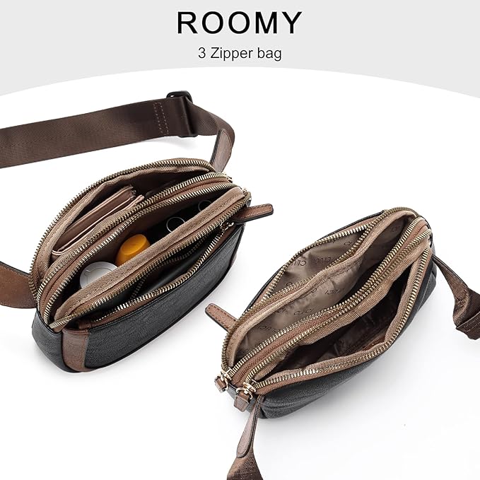 CLUCI Fanny Packs for Women Cross body, Belt Bag for Women, Mini Everywhere Crossbody Waist Bag Adjustable Strap, Vegan Leather Women's Fanny Pack