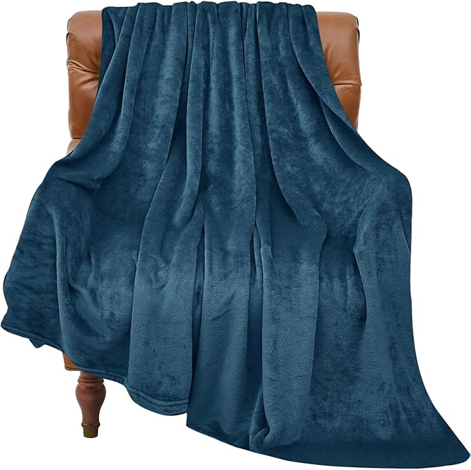 BEDELITE Fleece Blanket Twin Size Mineral Blue Throw Blankets for Couch & Bed, Luxury Plush Cozy Fuzzy Blanket 60x80 inches, Super Soft Warm Lightweight Throw Blanket for Travel Camping