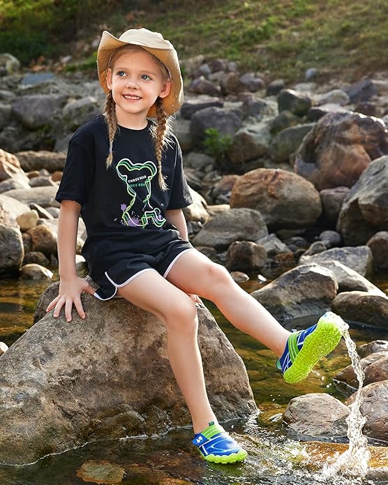 Stelle Kids Water Shoes Wide Toe Box Barefoot Quick Dry Non-Slip Aqua Shoes for Boys Girls Toddler Beach Swim Pool
