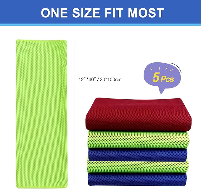 Pallesen Cooling Towel, Cooling Towels for Neck and Face, Cooling Towels for Hot Weather, Sports Cooling Towels, Cooling Towels for Yoga, Running & Gym,Random Color (10)