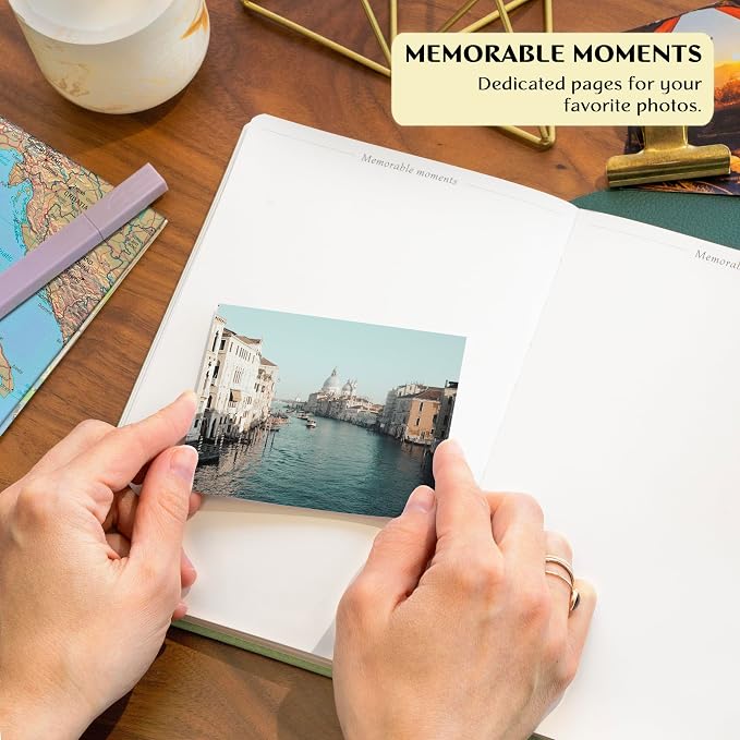Legend Vintage Travel Journal – Traveling Diary & Photo Album for Men, Women & Family with Bucket List – Vacation Essentials (Olive)