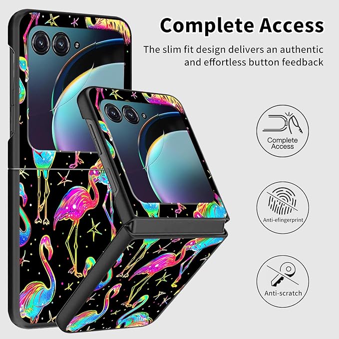 for Motorola Razr 2025 Case,for Moto Razr 60 Phone Case Cute Slim Hard PC Ultra-Thin Anti-Scratches Shockproof Protective Phone Cover,Glitter Flamingo