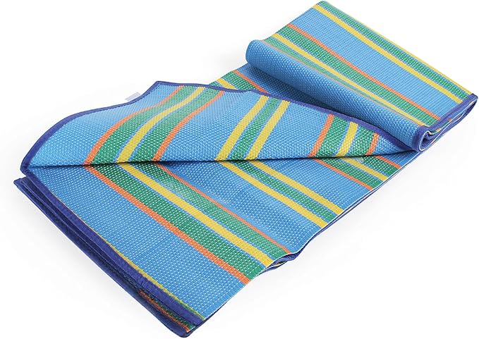 Camco Handy Mat with Strap - Perfect for Picnics, Beaches, RV and Outings - Blue/Green - 60" x 78" (42806)
