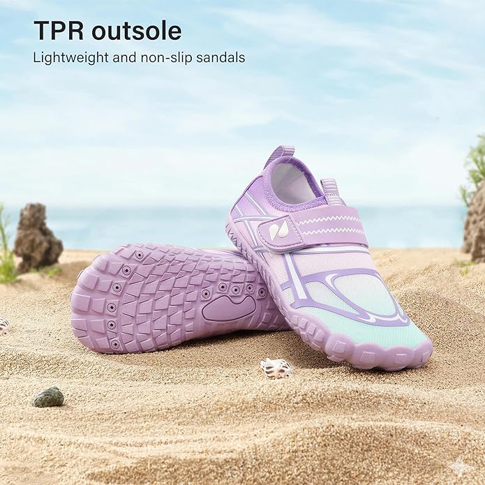 Stelle Kids Water Shoes Wide Toe Box Barefoot Quick Dry Non-Slip Aqua Shoes for Boys Girls Toddler Beach Swim Pool