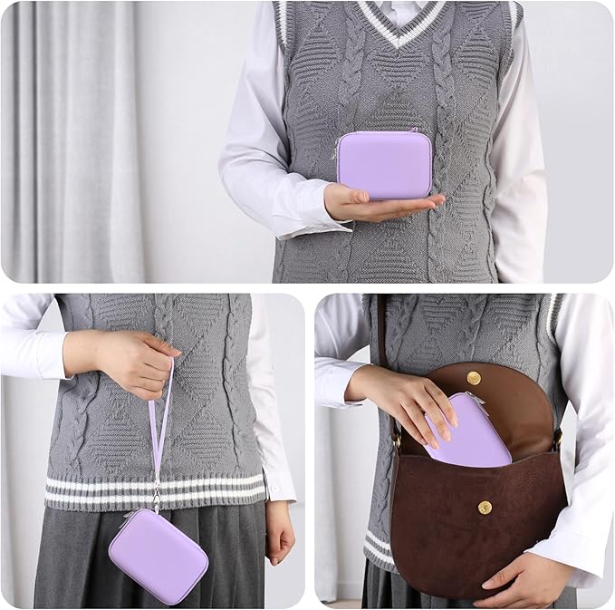 RAIALL Carrying Case for KODAK PIXPRO C1 Friendly Zoom Digital Camera, Point and Shoot Vlogging Camera Hard Travel Bag, Mesh Pocket for Charging Adapter, SD Card, USB Cable and Batteries, Purple