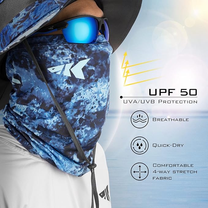 KastKing Sol Armis Neck Gaiter - UPF 50 Face Mask - UV Sun Protection Mask for Men & Women, Fishing, Hiking