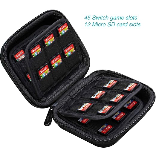 ButterFox 45 Switch Game Case for Nintendo Switch, Switch Game Card Storage Holder or PS Vita Or SD Memory Card Case (45 Game + 12 MicroSD)