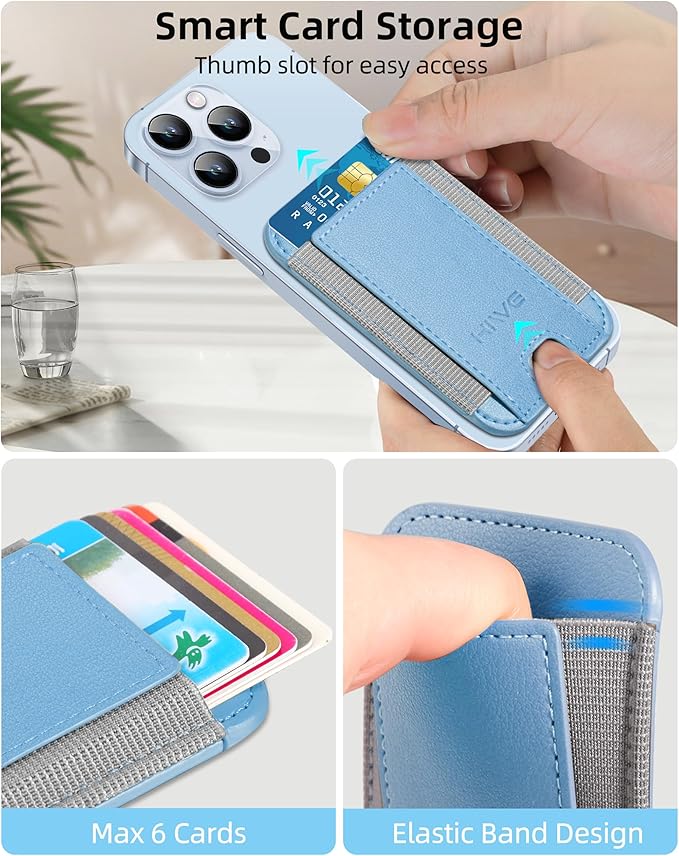 HiWe for MagSafe Wallet: 7-Card Holder, RFID Blocking, Strong Magnet for iPhone 12-17 Series, Slim, 1 Slot