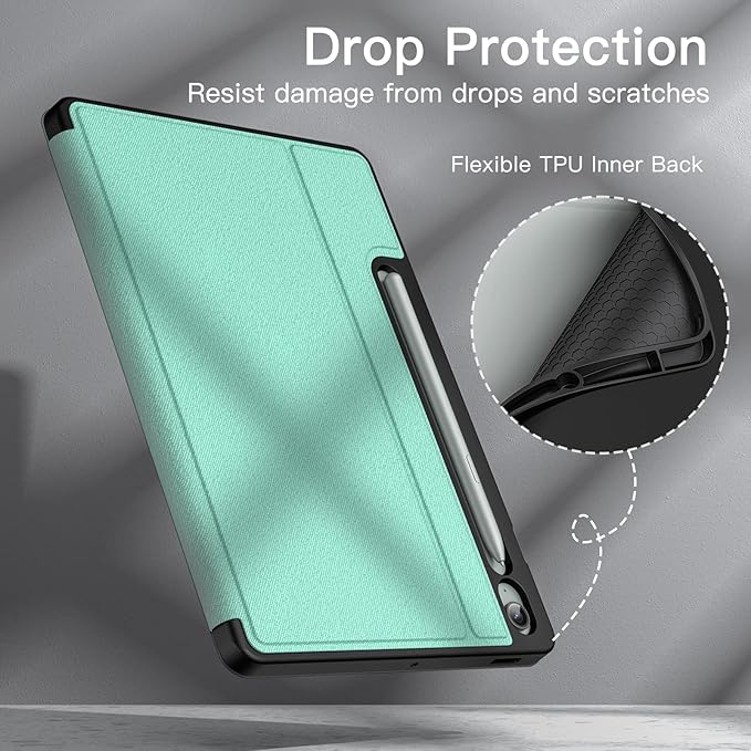 JETech Case for Samsung Galaxy Tab S10 Lite / S10 FE / S9 FE 10.9-Inch with S Pen Holder, Slim Folio Stand Protective Tablet Cover, Multi-Angle Viewing (Green)