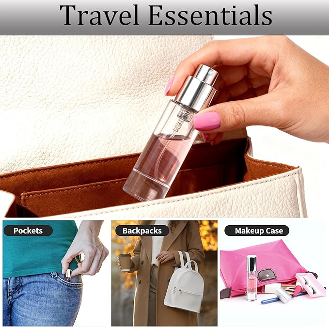 5ml Perfume Travel Refillable Bottle Perfume Atomizer, Travel Size Perfume Bottle,10pcs Glass Bayonet Mount Fragrance Atomizers for Trip, Leak-proof Cologne Sprayer Bottles